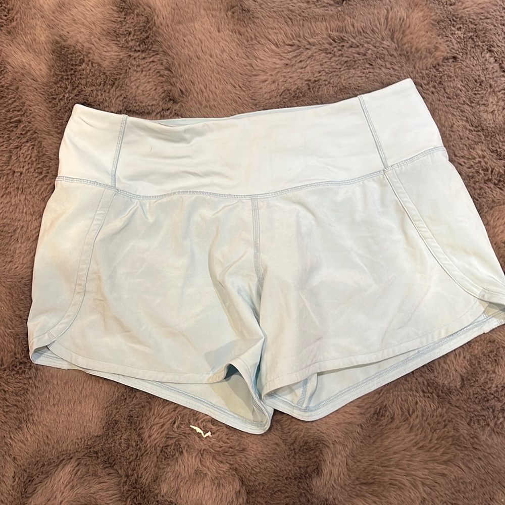 sky blue lululemon speed up shorts
